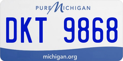 MI license plate DKT9868