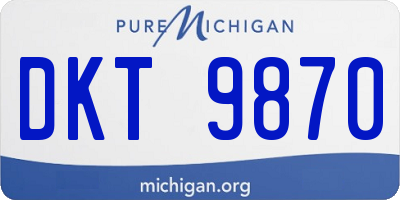 MI license plate DKT9870