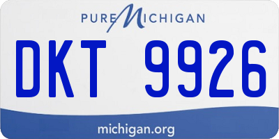 MI license plate DKT9926
