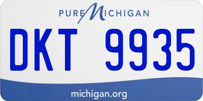 MI license plate DKT9935