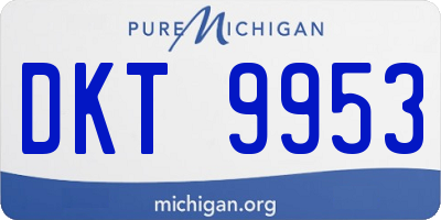 MI license plate DKT9953