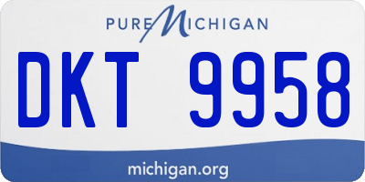MI license plate DKT9958