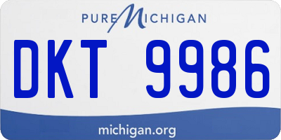 MI license plate DKT9986