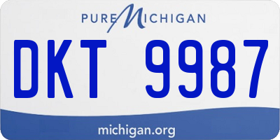 MI license plate DKT9987