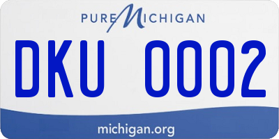 MI license plate DKU0002