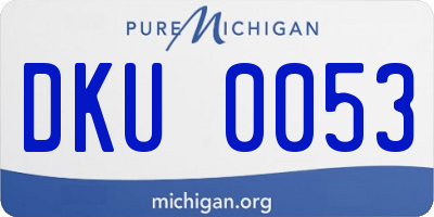 MI license plate DKU0053