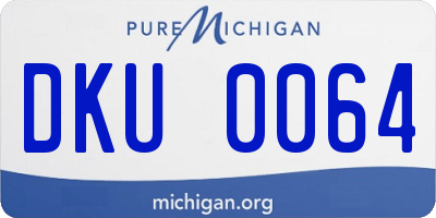 MI license plate DKU0064