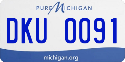 MI license plate DKU0091