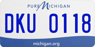MI license plate DKU0118