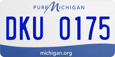 MI license plate DKU0175
