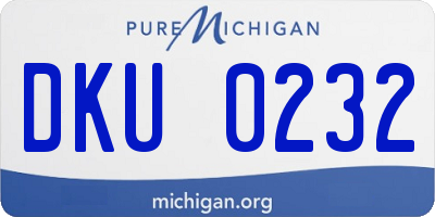 MI license plate DKU0232