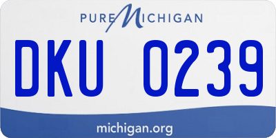 MI license plate DKU0239