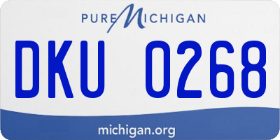 MI license plate DKU0268