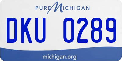 MI license plate DKU0289
