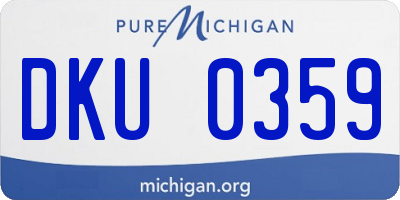 MI license plate DKU0359