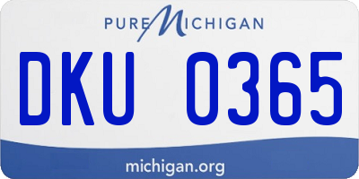 MI license plate DKU0365