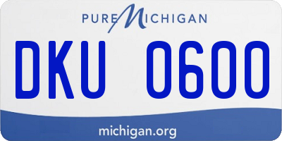 MI license plate DKU0600