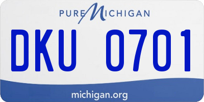 MI license plate DKU0701
