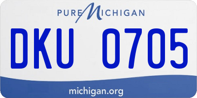 MI license plate DKU0705