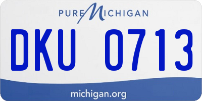 MI license plate DKU0713