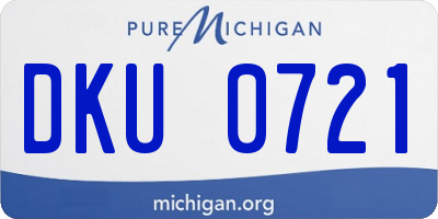 MI license plate DKU0721