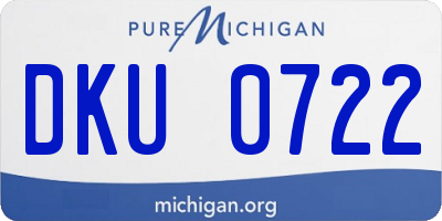 MI license plate DKU0722