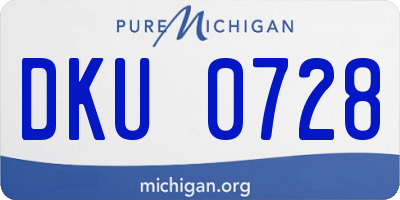 MI license plate DKU0728