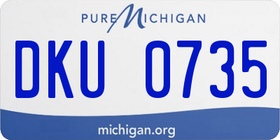 MI license plate DKU0735