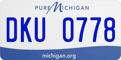 MI license plate DKU0778