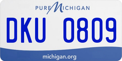 MI license plate DKU0809