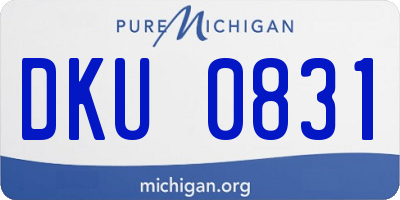 MI license plate DKU0831