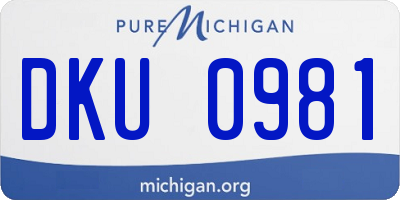 MI license plate DKU0981