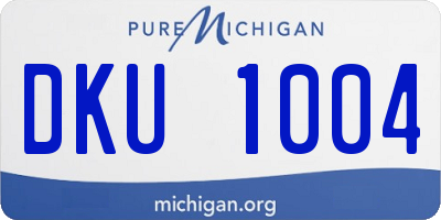 MI license plate DKU1004