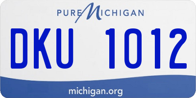 MI license plate DKU1012