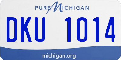 MI license plate DKU1014