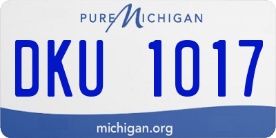 MI license plate DKU1017