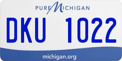 MI license plate DKU1022