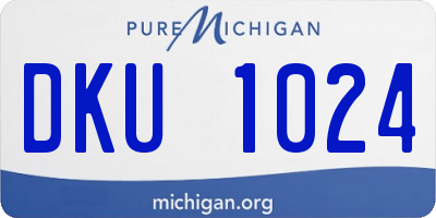 MI license plate DKU1024