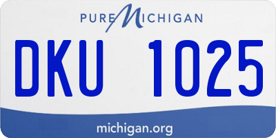 MI license plate DKU1025
