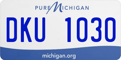 MI license plate DKU1030