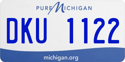 MI license plate DKU1122