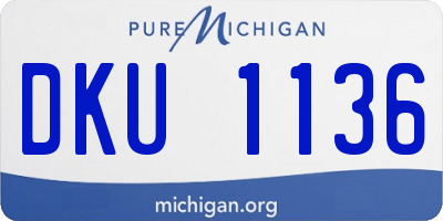 MI license plate DKU1136