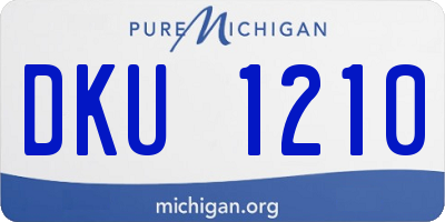 MI license plate DKU1210