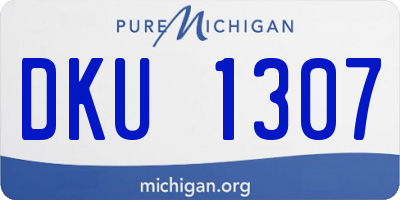 MI license plate DKU1307