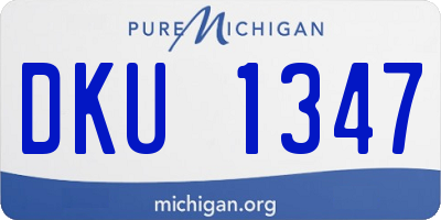 MI license plate DKU1347