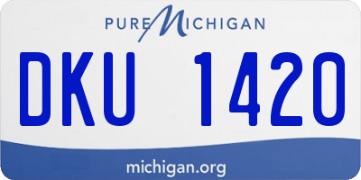 MI license plate DKU1420