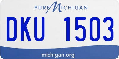 MI license plate DKU1503
