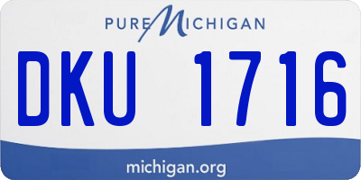 MI license plate DKU1716