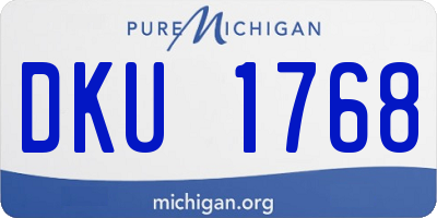 MI license plate DKU1768