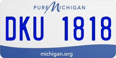 MI license plate DKU1818